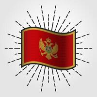 Vintage Montenegro National Flag Illustration vector