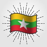 Vintage Myanmar National Flag Illustration vector