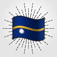 Vintage Nauru National Flag Illustration vector