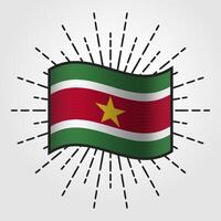 Vintage Suriname National Flag Illustration vector