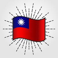 Vintage Taiwan National Flag Illustration vector