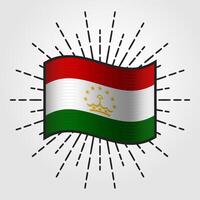 Vintage Tajikistan National Flag Illustration vector