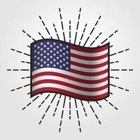 Vintage USA National Flag Illustration vector