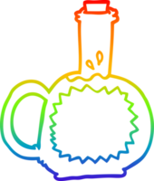 rainbow gradient line drawing of a cartoon syrup png