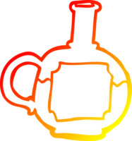 warm gradient line drawing of a cartoon of potion bottle png