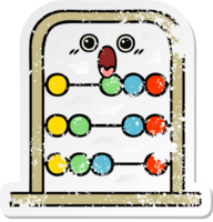 distressed sticker of a cute cartoon abacus png