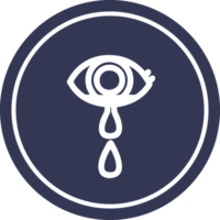 crying eye circular icon symbol png