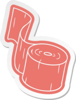 tecknad serie klistermärke av en toalett rulla png