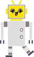 flat color retro cartoon of a robot png