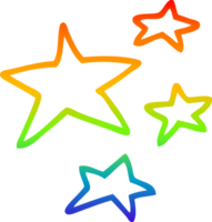 rainbow gradient line drawing of a cartoon stars png