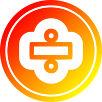 division tecken cirkulär ikon med värma lutning Avsluta png