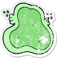 distressed sticker of a cartoon amoeba png