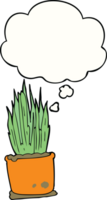 cartoon house plant with thought bubble png