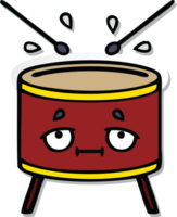 sticker of a cute cartoon drum png