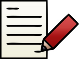 gradient shaded cartoon of a of writing a document png