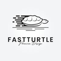 rápido Tortuga logo vector con un minimalista concepto