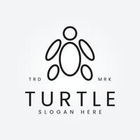 Turtle logo with a minimalist concept vector