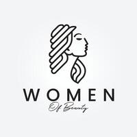 belleza mujer línea Arte logo vector ilustración diseño
