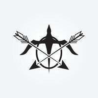 Turtle logo vector with arrow minimalist concept