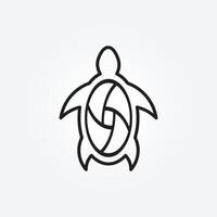 Turtle logo vector line art with a minimalist concept