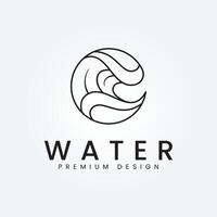 Wave and water drop combination logo vector concept