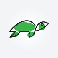 Tortuga logo vector con un minimalista concepto