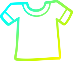 cold gradient line drawing of a cartoon tee shirt png