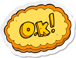 Aufkleber eines Cartoon-OK-Symbols png