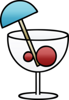 gradient shaded cartoon of a fancy cocktail png