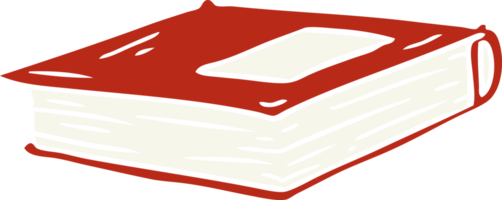 Hand gezeichnet Karikatur Gekritzel von ein rot Tagebuch png