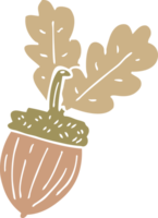 cartoon doodle acorn png
