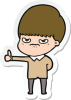 sticker of a angry cartoon boy png