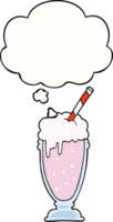 cartoon milkshake with thought bubble png