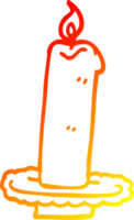 warm Gradient Linie Zeichnung von ein Karikatur Verbrennung Halloween Kerze png