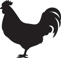 Chicken Silhouette Vector Illustration White Background