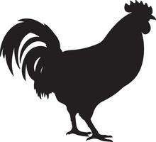 Chicken Silhouette Vector Illustration White Background