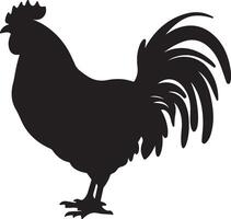 Chicken Silhouette Vector Illustration White Background