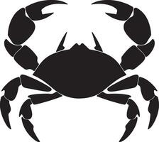 Crab Silhouette Vector Illustration White Background