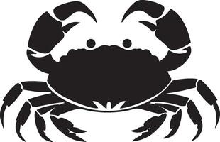 Crab Silhouette Vector Illustration White Background