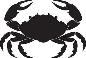 Crab Silhouette Vector Illustration White Background