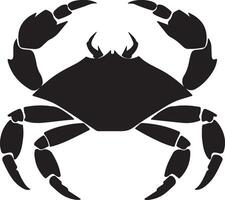 Crab Silhouette Vector Illustration White Background