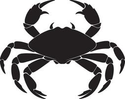 Crab Silhouette Vector Illustration White Background