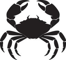 Crab Silhouette Vector Illustration White Background