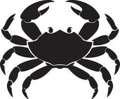 Crab Silhouette Vector Illustration White Background