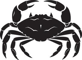 Crab Silhouette Vector Illustration White Background