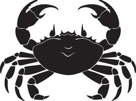 Crab Silhouette Vector Illustration White Background