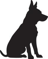 Dog Silhouette Vector Illustration White Background