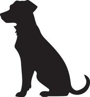 Dog Silhouette Vector Illustration White Background