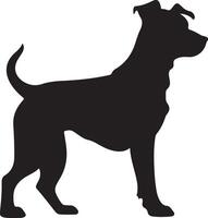 Dog Silhouette Vector Illustration White Background