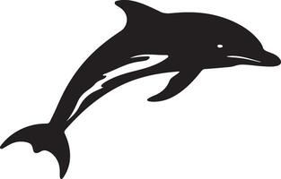 Dolphin Silhouette Vector Illustration White Background